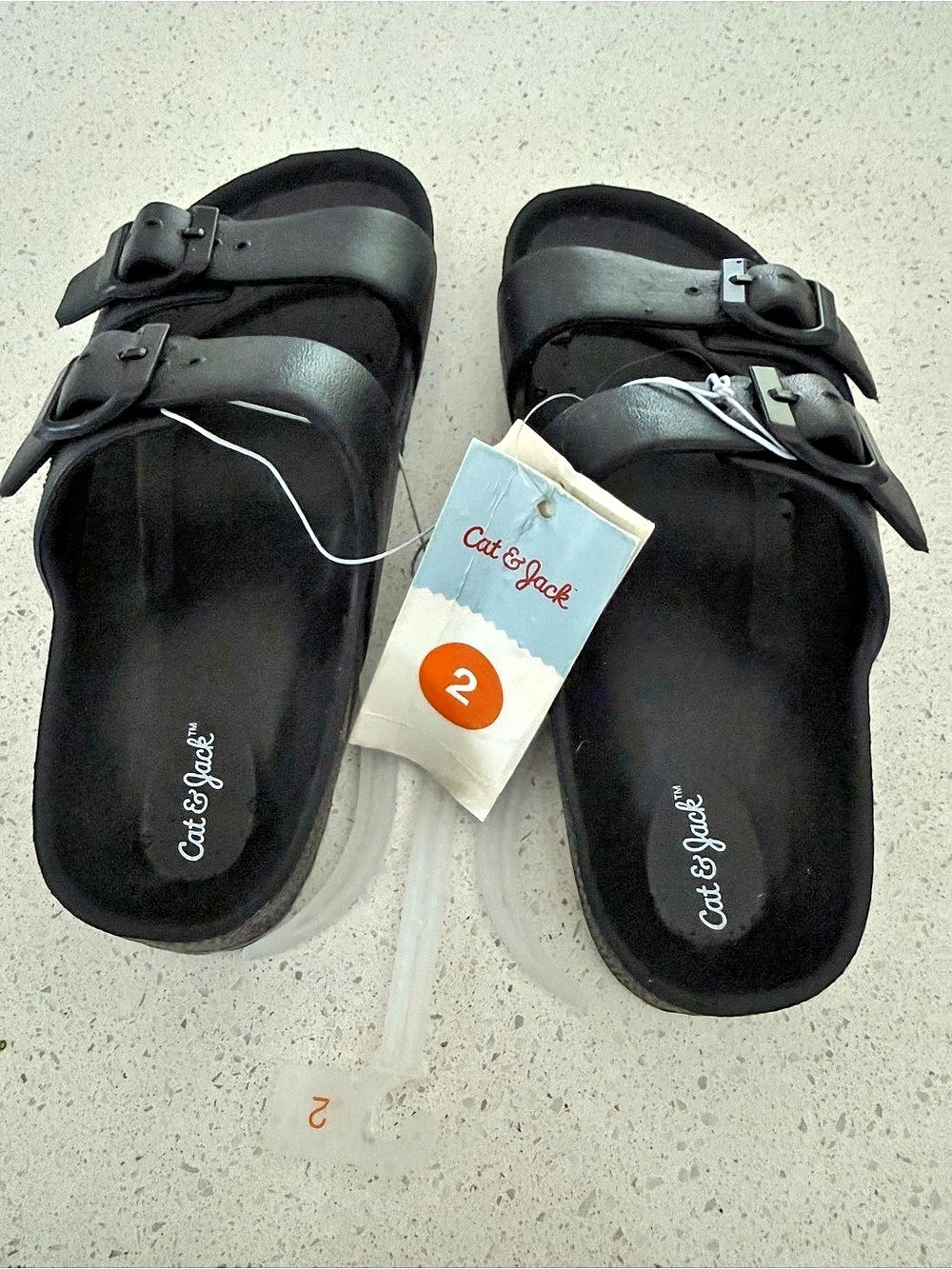 Cat & Jack Drew Two-Band Sandals Black Boys 2